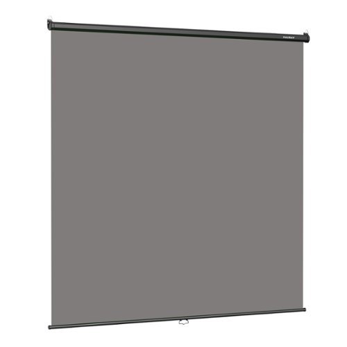 RAUBAY - 6.7′ x 7.2′ Pull Down Grey Screen Backdrop Retractable Collapsible Wall-Mount Background - Gray-Front_Standard 