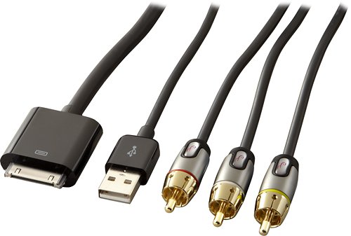  Rocketfish™ - 6' Composite Video Cable for Apple® iPod®, iPhone® and iPad® - Multi