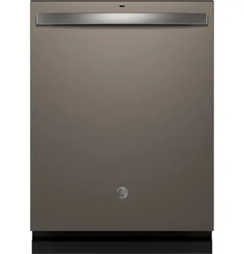 Front. GE - 24" Top Control Built-In Stainless Steel Tub Dishwasher with 3rd Rack, Sanitize Cycle and 47 dBA - Slate.