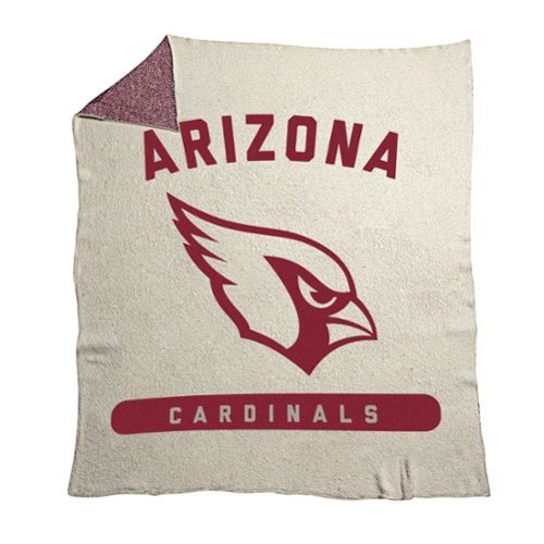 Logo Brands - Arizona Cardinals 50" x 60" Luxe Dreams Throw Blanket - Oatmeal-Front_Standard 