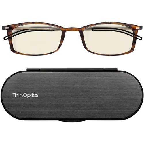 ThinOptics - Brooklyn Blue Light Blocker Glasses w/ Case - 0.0 - Tortoise/Black-Front_Standard 