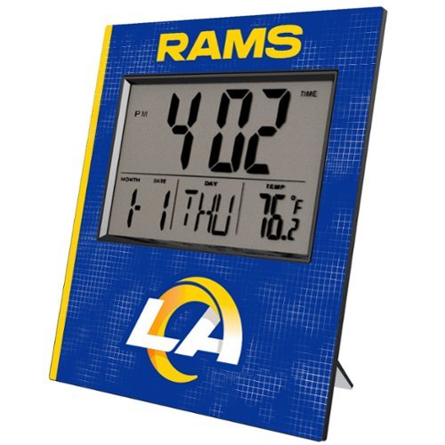Keyscaper - Los Angeles Rams Cross Hatch Digital Desk Clock - Multicolor-Front_Standard 