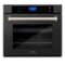 ZLINE - 30" Autograph Edition Single Wall Oven with Self Clean and Polished Polished Gold - Black Stainless Steel-Front_Standard