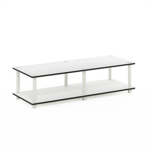 Furinno - Just No Tools Wide TV Stand, Tube - White-Front_Standard 