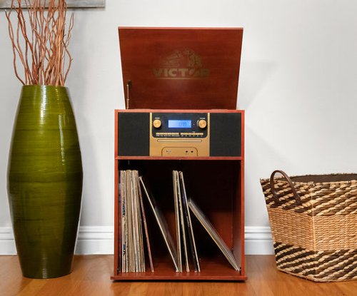 Victor Audio - Victor Boyleston 7-in-1 Turntable Music Center - Espresso-Front_Standard 