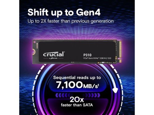 Crucial P310 M.2 2280 500GB PCIe 4.0 x4 NVMe SSD up to 6600 MBps