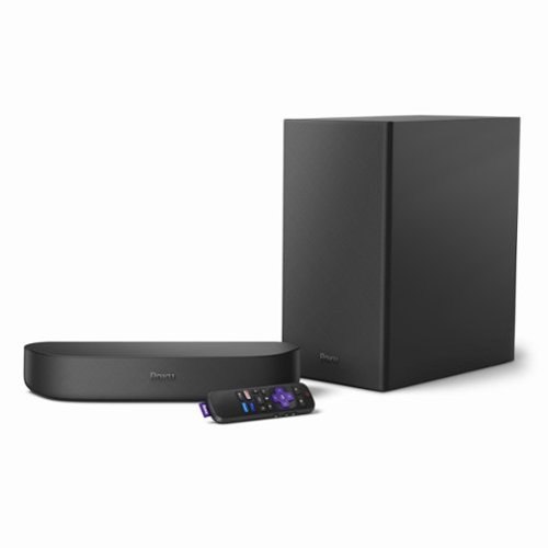 Roku - Streambar & Wireless Bass Streaming Media Player with Voice Remote and Subwoofer - Black-Front_Standard 