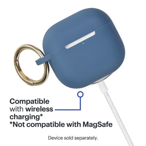 Best Buy essentials™ Case for Apple AirPods 4 and AirPods 4 with Active Noise Cancellation (ANC) - Blue SHOP ONLINE