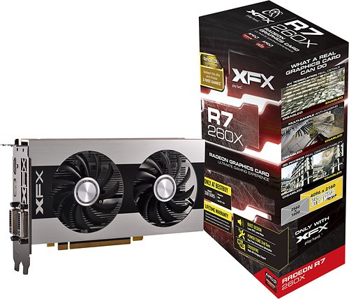  XFX - Radeon R7 260 Double D Edition 2GB DDR5 PCI Express 3.0 Graphics Card - Black/Silver