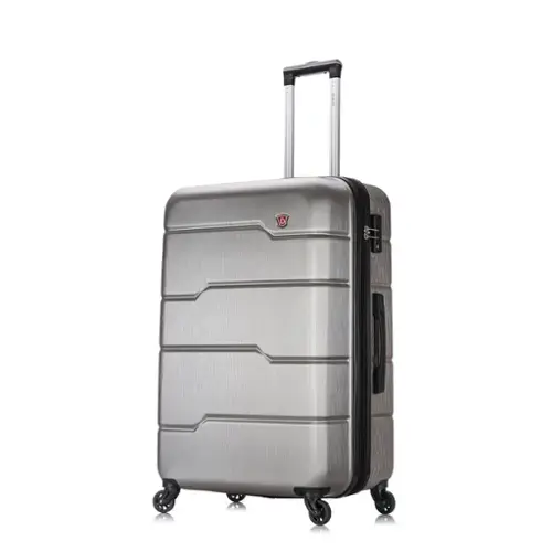 Front. DUKAP - Rodez Lightweight Hardside Spinner Luggage 28" - SILVER.