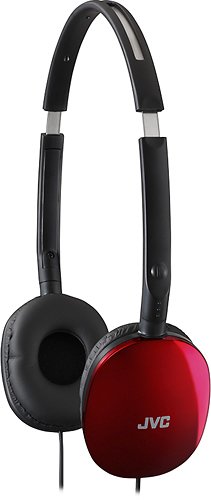 JVC - FLATS Over-the-Ear Headphones - Red