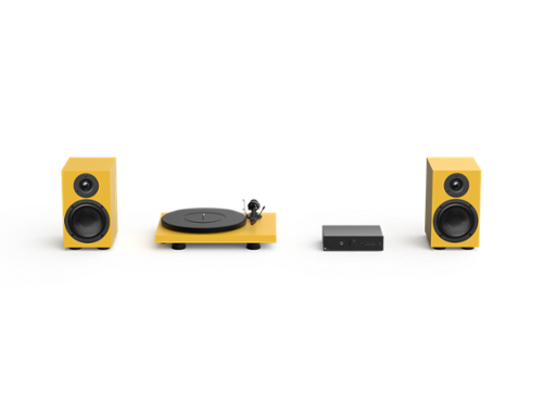 Pro-Ject - Colorful Audio System w/ Turntable, Amplifier & Speakers - Satin Yellow - Satin Yellow