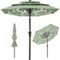 Best Choice Products - 10ft 3-Tier Solar Patio Umbrella w/ 24 LED Lights, Tilt Adjustment, Easy Crank - Sage Green-Front_Standard