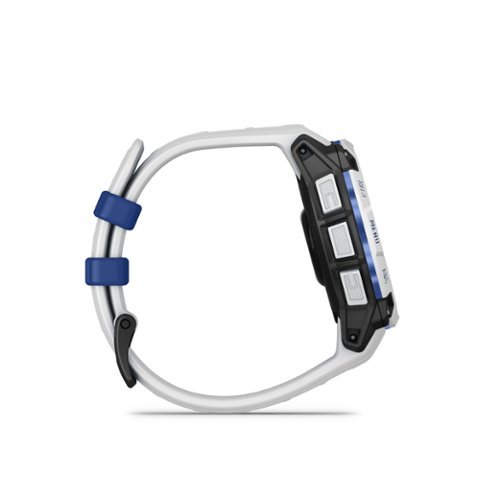 Garmin Instinct 3 Solar GPS Smartwatch 45 mm Fiber-reinforced Polymer - Whitestone with whitestone/bolt blue silicone band - (2025) SHOP ONLINE