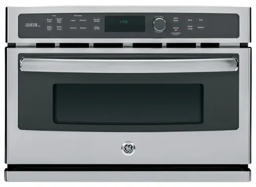 Front. GE Profile - Advantium 27" Built-In Single Electric Wall Oven with Microwave - Stainless Steel.