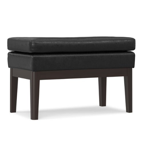 Simpli Home - Carlson Small Ottoman Bench - Distressed Black-Front_Standard 