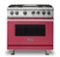 Viking - 36 in. Wide 4 Burner 5-Series 5.6 Cu. Ft. Self-Cleaning Freestanding Dual Fuel Convection Range - LP - Valentine-Front_Standard
