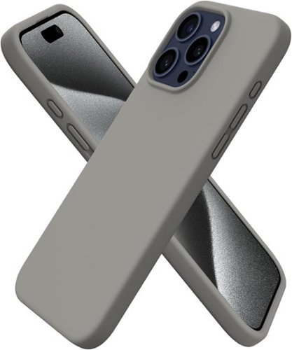 Ornarto - Compatible with iPhone 15 Pro Max Case 6.7", Slim Liquid Silicone Full Covered Protective Cover - Gray-Front_Standard 