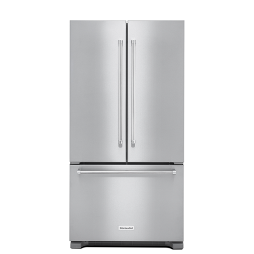 KitchenAid - 22 cu. ft. 36-Inch Width Counter Depth French Door Refrigerator with Interior Dispense - Stainless Steel