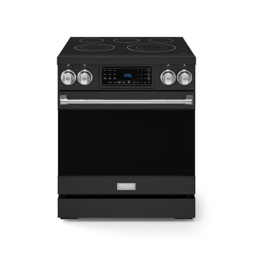 Gordon Ramsay Series by Thor Kitchen 4.55 Cu. Ft Freestanding Electric Range with Stainless Hardware - Black-Front_Standard 