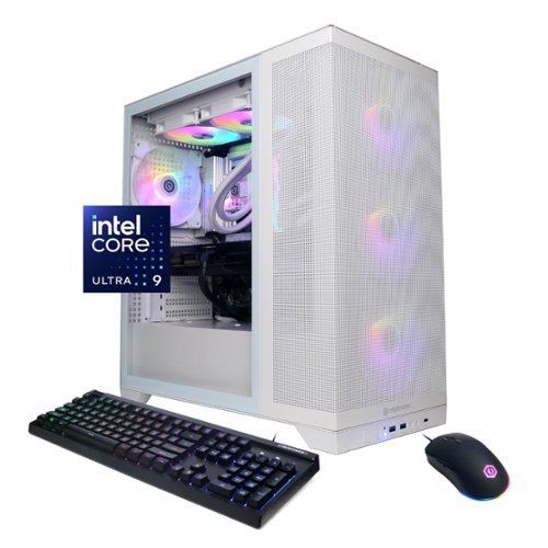 CyberPowerPC - Gaming Desktop - Intel Core Ultra 9 285 - NVIDIA GeForce RTX 5070 Ti 16GB - 64GB DDR5 - 4TB PCIe 4.0 SSD - White-Front_Standard 