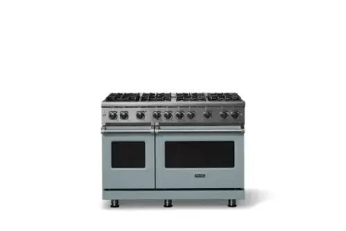 Front. Viking - 6.1 Cu. Ft. Professional 5 Series Freestanding Double Oven Liquid Propane Gas Convection 8 Burner Range - November Sky.