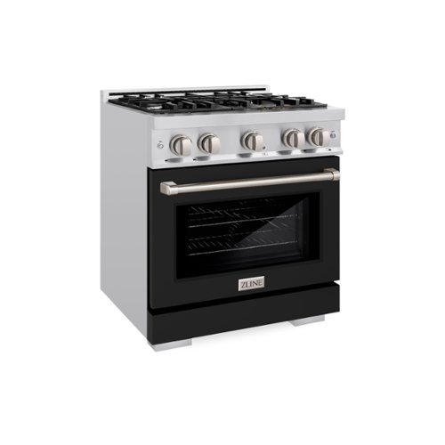ZLINE - 30" Select Dual Fuel Black Matte Door Range w/ 4 Burners and Convection Oven (HDR-BLM-30) - Black