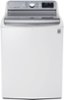 LG - 5.7 Cu. Ft. High-Efficiency Top-Load Washer with Steam and TurboWash Technology - White-Front_Standard