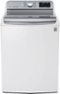 LG - 5.7 Cu. Ft. High-Efficiency Top-Load Washer with Steam and TurboWash Technology - White-Front_Standard