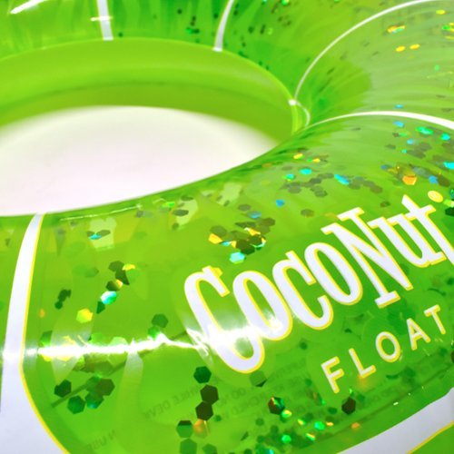 Salus Brands, LLC CocoNut Outdoor: Lime Green Glitter - 42 Pool Ring Float, Inflatable, Durable Anti-Leak, Lounge Tube, Water Toy HOW TO BUY