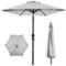 Best Choice Products - 10ft Outdoor Steel Market Patio Umbrella w/ Crank, Tilt Push Button, 6 Ribs - Fog Gray-Front_Standard