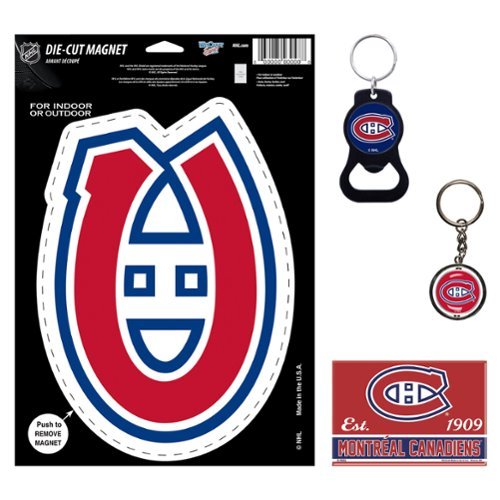 WinCraft - Montreal Canadiens 4-Pack Key Rings and Magnets Set - Multicolor-Front_Standard 