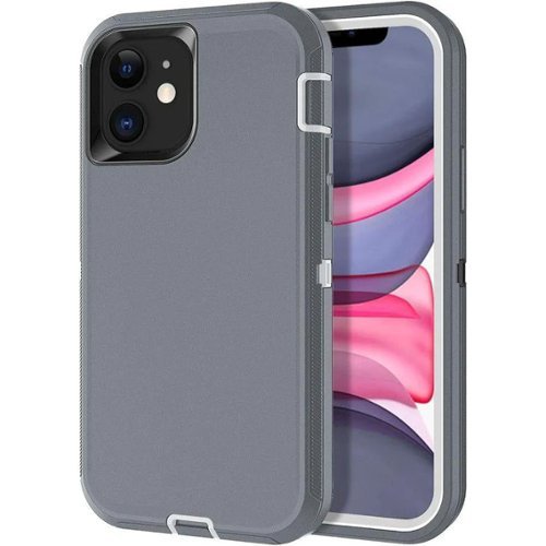Entronix - Heavy Duty iPhone 11 Case - Triple-Layer Protection for Ultimate Safety - Gray-Front_Standard 