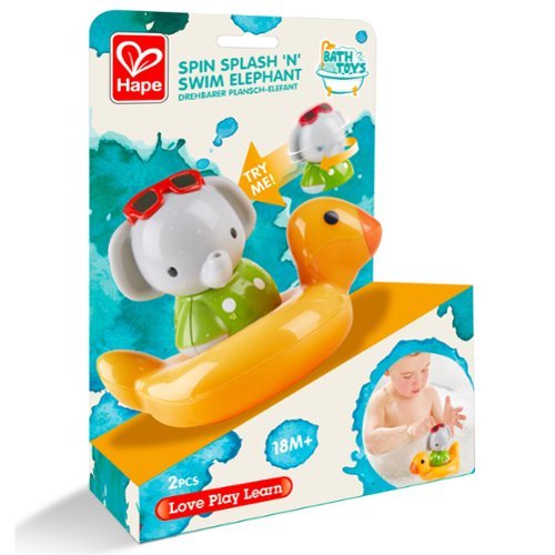 Hape - Hape: Spin Splash 'n' Swim Elephant - Bathtime Windup Spinning Toy, 18mo+