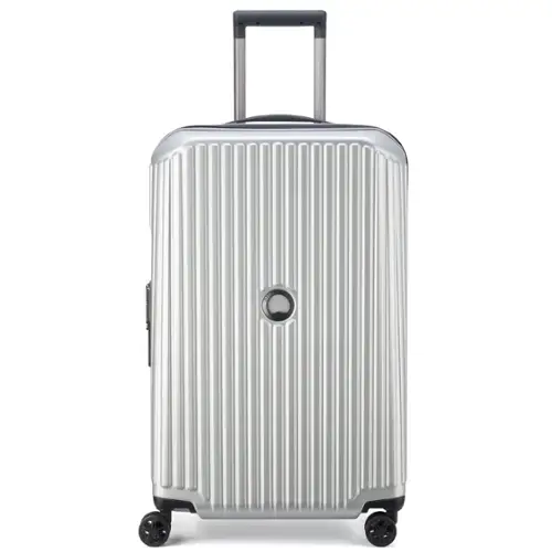 Front. Delsey - Delsey Securitime Zip Checked - 25" Medium - Silver.