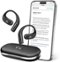 VIAIM - OpenNote AI Recorder Open-Ear Headphones with FlashRecord, Call Recording, Real-Time Transcription and Translation - Black-Front_Standard