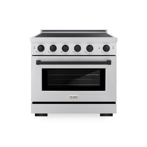 ZLINE - Autograph 36 in. 5.2 cu. ft. Paramount Freestanding Induction Range with 5 Burners and Electric Oven w/ Black Accents - Stainless Steel