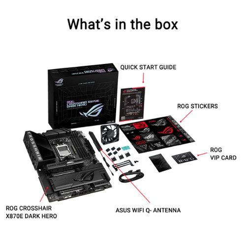 ASUS ROG CROSSHAIR X870E DARK HERO (Socket AM5) AMD X870E ATX DDR5 Wi-Fi 7 Motherboard - Black GLOBAL SHIPPING