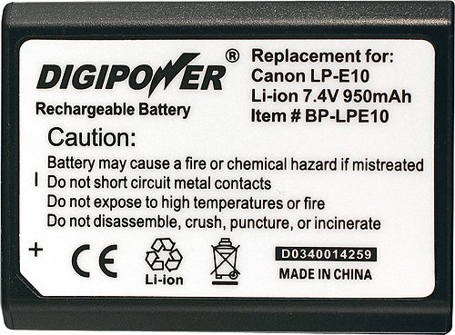  Digipower - Lithium-Ion Battery for Canon EOS Rebel T3 DSLR Digital Cameras