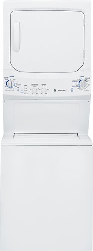  GE - 3.3 Cu. Ft. 9-Cycle Washer and 5.9 Cu. Ft. 4-Cycle Dryer Electric Laundry Center - White on White