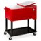 Best Choice Products - 80qt Steel Rolling Cooler Cart w/ Bottle Opener, Catch Tray, Drain Plug, Locking Wheels - Red-Front_Standard