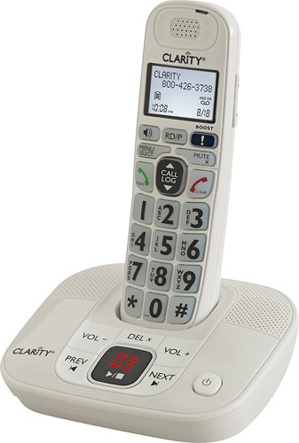 Clarity - DECT 6.0 Expandable Cordless Phone with Digital Answering System - White