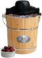 Elite Gourmet - 6-Quart Old-Fashioned Ice Cream Maker - Black/Wood-Front_Standard