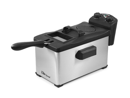 Elite Gourmet - 3.5Qt. Deep Fryer with Timer & Thermostat - Stainless Steel-Front_Standard 