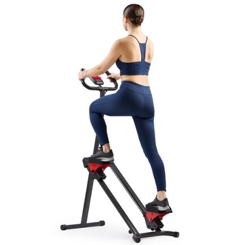 Sunny Health & Fitness - Smart Foldable Cardio Stair Climber with SunnyFit App Trainer‑Led Workouts and Performance Tracking - Dark Grey - Dark Gray-Front_Standard 