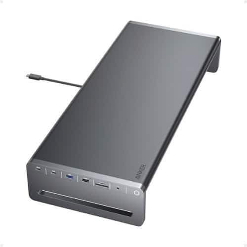 Anker - USB-C Hub (10-in-1, Monitor Stand) - Dark Gray-Front_Standard