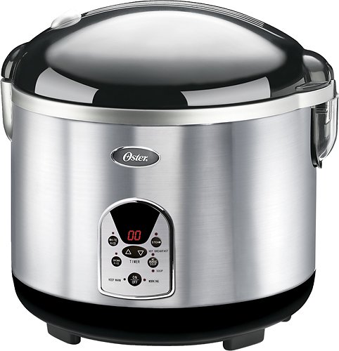  Oster - 10-Cup Digital Rice Cooker - Stainless-Steel/Black