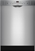 Bosch - 100 Series 24" Front Control Tall Tub Built-In Dishwasher with Stainless-Steel Tub - Stainless steel - Front_Standard