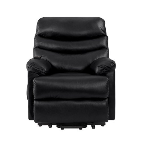 ProLounger - Okada PU Power Recline and Lift Chair - Black-Front_Standard 
