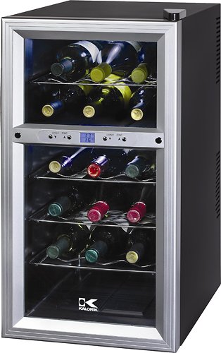 Kalorik - 18-Bottle Wine Cooler - Black/Silver-Front_Standard 